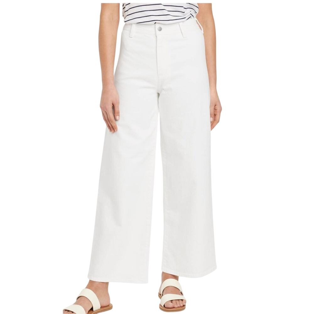 NWT High-Rise Sailor Wide Leg Ankle Jeans Relaxed Fit Universal Thread White 12 - Picture 1 of 11